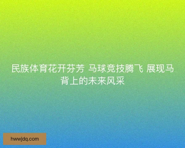 民族体育花开芬芳 马球竞技腾飞 展现马背上的未来风采