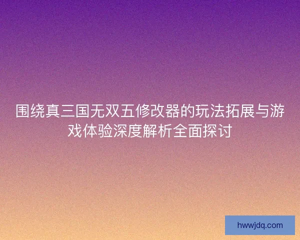 围绕真三国无双五修改器的玩法拓展与游戏体验深度解析全面探讨