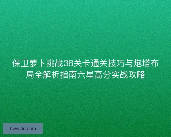 保卫萝卜挑战38关卡通关技巧与炮塔布局全解析指南六星高分实战攻略 保卫萝卜挑战38关卡通关技巧与炮塔布局全解析指南六星高分实战攻略