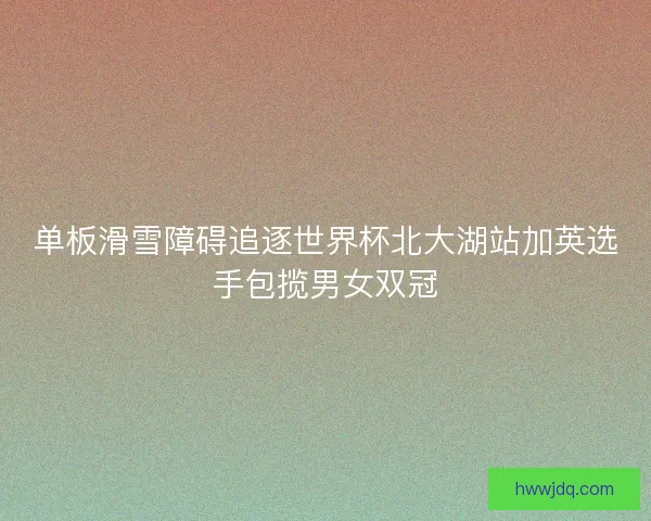 单板滑雪障碍追逐世界杯北大湖站加英选手包揽男女双冠